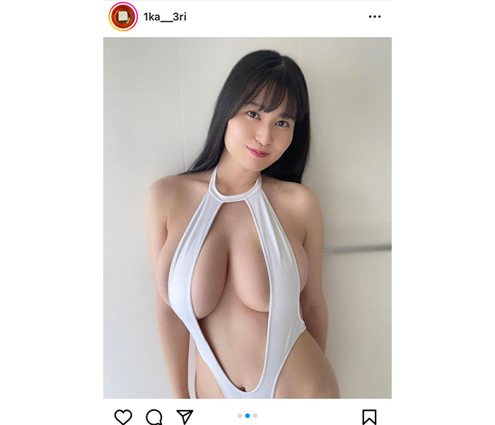 未梨一花、圧がスゴい爆乳変形水着で瞬殺！「本当に完璧です」