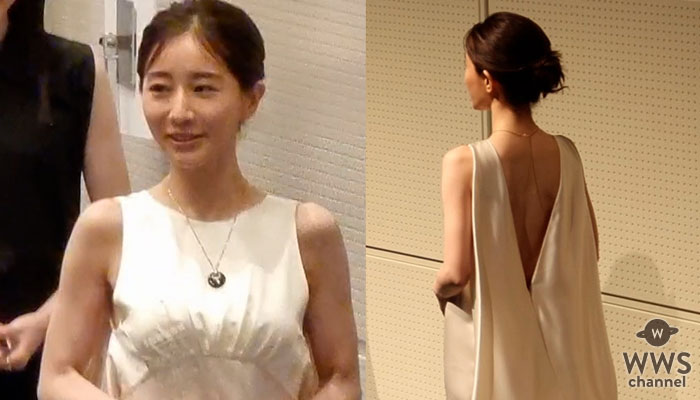 【動画】田中みな実、美背中アピールの白ドレスで日本ジュエリーベストドレッサー賞に登場！
