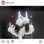 SKE48・青海ひな乃、岡本彩夏と制服コスで「うさぴょんず」に変身！「可愛すぎるよ」「天に召されました」と歓喜の声も