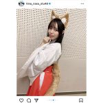 STU48・岩田陽菜、モフモフ感が可愛らしい巫女コスプレ披露