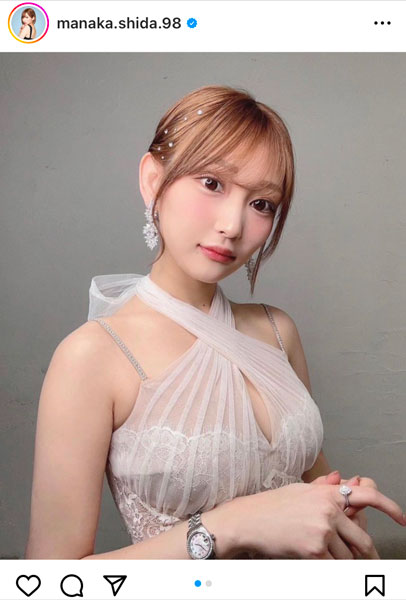 元欅坂46・志田愛佳、透明肌にうっとりなキャバドレス姿を披露