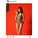 NMB48・原かれん、キワドいトラ柄水着をセクシーに披露！