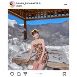 兒玉遥、雪原の露天風呂で美肌全開！