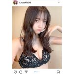 黒嵜菜々子（Peel the Apple）、大人セクシーな黒ランジェリーで魅力開花！