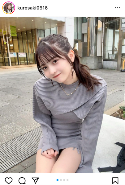 「引越し侍」CMで話題の黒嵜菜々子（Peel the Apple）、タイトワンピーで太ももあらわに！