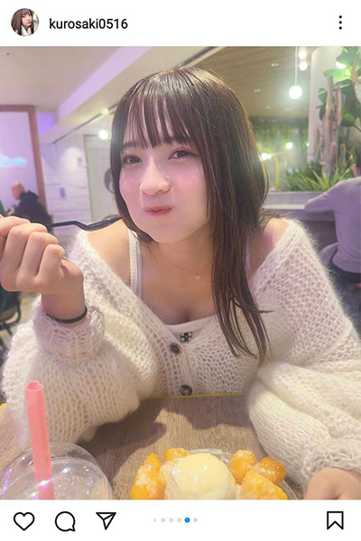 黒嵜菜々子（Peel the Apple）、彼氏目線で胸チラり「谷間にしか目がいかん」「菜々子が彼女なら毎日幸せなのに」とファン歓喜！