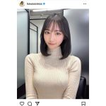 川瀬もえ、バストラインあらわなタートルネック姿をお届け