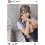 桜井もも（ミライサガシ）、セーラー服で太ももチラ見せのあざとショット公開！