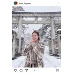 王林、パワーを感じに地元青森へ雪の中参拝！弘前ラーメンも食べて大満足