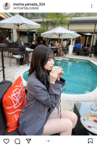 声優・山田麻莉奈、カフェでまったり。キュートな横顔に「二次元美少女」「絵になる」とファン歓喜！