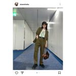 堀田茜、セットアップで抜群スタイル「私服コーデ」を披露！