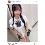真島なおみ「もう子供じゃないです」、妄想膨らむ制服コスプレでセクシー美脚披露！