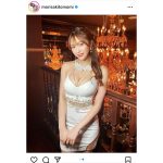 森咲智美、タイトなキャバドレスをゴージャスに着こなし