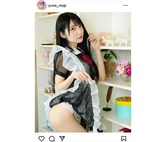乃木結夢、スケスケメイド衣装で美尻ライン披露！