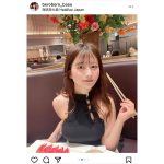 佐藤かれん、ノースリーブで食べる火鍋にモリモリ！