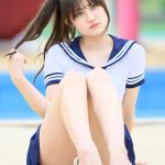 【写真特集】ハーフ美少女・田島怜華(dela model)、セーラーコスで魅せる抜群スタイル&透明美ボディ!<近代麻雀水着祭2023>