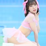 【写真特集】森本栞菜（ミライサガシ）、全身ピンクの可愛すぎるチャイナコスで「我爱你」＜近代麻雀水着祭2023＞