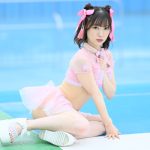 【写真特集】森本栞菜（ミライサガシ）、全身ピンクの可愛すぎるチャイナコスで「我爱你」＜近代麻雀水着祭2023＞