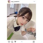 #ババババンビ・岸みゆ「一緒に青春しよ」、制服姿で水を飲む仕草が可愛すぎる！