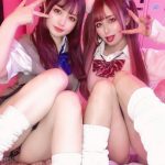 制服ギャル・のらねこ×月城せいにゃん、M字開脚の刺激が強すぎる！