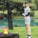 【動画】新井美穂、ミニスカゴルフウェアで大栄カントリー倶楽部女子研修会の今後の目標語る！