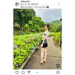 フリーモデル・KM、クロップド丈からクビレチラリ、タイトスカートからは美脚みせつけ！