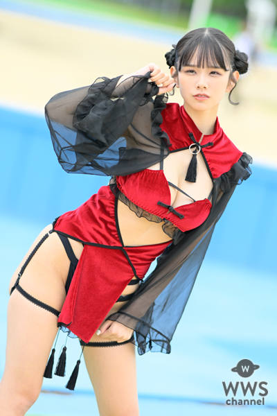 【写真特集】後藤まつり（アイテムはてるてるのみ）、セクシーチャイナコスで際立つ透明肌！＜近代麻雀水着祭2023＞
