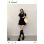 藤田ニコル、ミニワンピで太ももちらり「足長すぎ！！」「ワンピ可愛ね」とファン歓喜