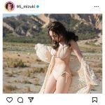 台湾の人気チアリーダー・リン・シャン、下乳溢れる水着ショットで抜群スタイル披露