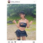 レースクイーン・西村いちか、シックな肌見せコスで披露した日焼け肌＆美くびれボディ！