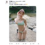 竹内舞、爽やかグリーンのビキニで映える透明美肌