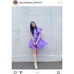 乃木坂46・金川紗耶、スラリとした美脚が魅力の紫ミニスカワンピース姿を披露！シングル「おひとりさま天国」の衣装でパシャリ！