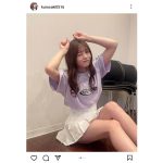 黒嵜菜々子（Peel the Apple）、真っ白なミニスカで太ももチラリ「太もも良いです」「可愛いショットたくさん！」とファン歓喜