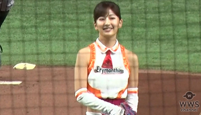 【動画】ミスマガジン・斉藤里奈、惜しくもワンバン投球！都市対抗野球準決勝で始球式