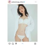 AKB48・柏木由紀、白ランジェリー×彼シャツで魅せる誘惑ボディ