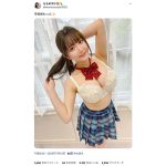 新人グラドル・もものすけ、下着越しに豊満バストあらわに！脱ぎかけSEXYで誘惑