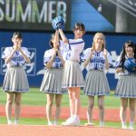 【写真特集】≠ME・永田詩央里、大きく振りかぶりワンバン！セレモニアルピッチで剛腕投手の風格を見せる＜横浜DeNAベイスターズ＞