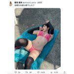 篠見星奈、ビビット下着姿で開脚セクシーポーズ