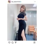 高見奈央、黒チャイナドレスでセクシー美脚チラリ！