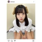 増田みい、見えそうで見えないパンチラショット「わんわんっ」