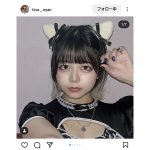 大人気TikToker・ちなぷぷ、猫耳×胸元がひらいたフリフリ衣装で登場！