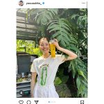 新木優子、DIORのTシャツを身につけた夏らしいショットを公開！「The夏！って感じで元気でます」とファン歓喜の声