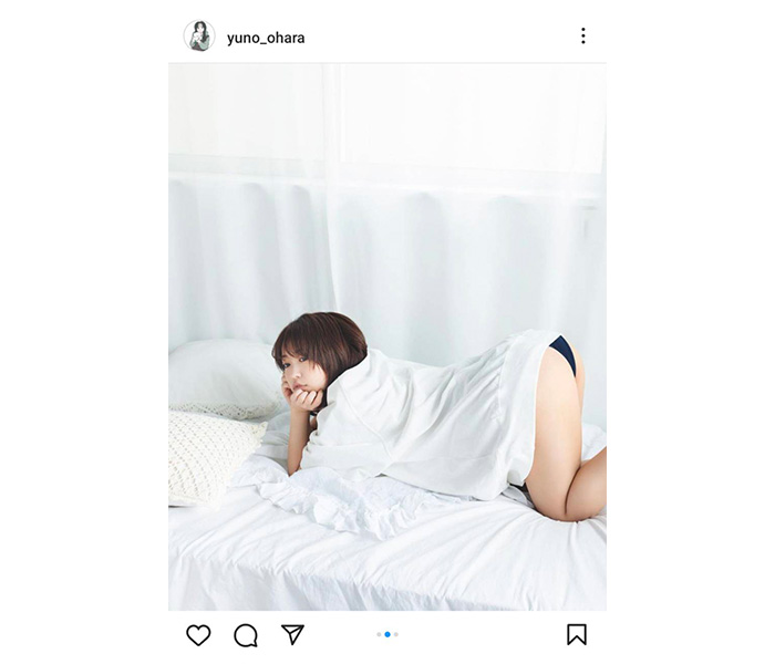 大原優乃、大きめの白Tから美尻がチラリ「堪らない」「めちゃセクシーですね」とファン歓喜