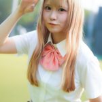 謎の金髪美少女、NEÖN_・小雨に視線が釘付け！＜真夏の制服撮影イベント『学園天国』in 駒沢球場＞