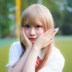 謎の金髪美少女、NEÖN_・小雨に視線が釘付け！＜真夏の制服撮影イベント『学園天国』in 駒沢球場＞