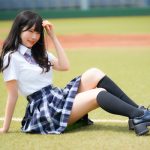 【写真特集】桜井もも(ミライサガシ)、可愛さ爆発からの太ももちらりに視線が釘付け！＜真夏の制服撮影イベント『学園天国』in 駒沢球場＞