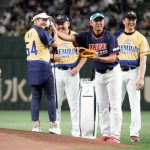 宮里藍さん、堂々としたフォームでワンバン投球！「サントリードリームマッチ2023」始球式に登場