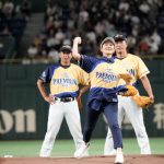 宮里藍さん、堂々としたフォームでワンバン投球！「サントリードリームマッチ2023」始球式に登場