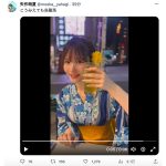 矢作萌夏、爽やかな青い浴衣姿で気分は夏祭りデート！