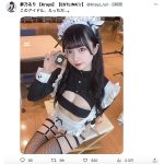 夢乃るり（ESTLINK☆）、えちえちな肌見せメイドコスで透明バストチラリ